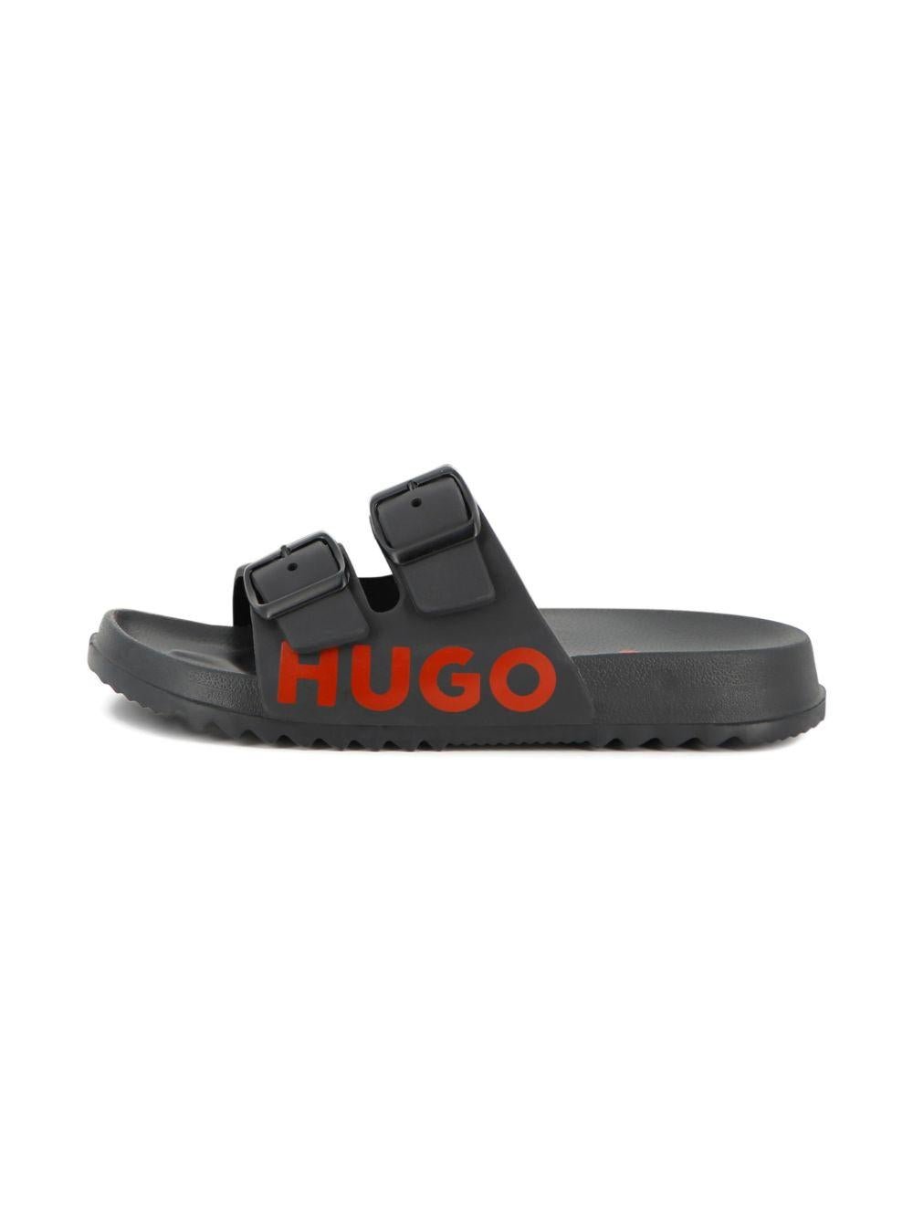 Sandali per bambino Hugo Kids neri con fibbia - Rubino Kids