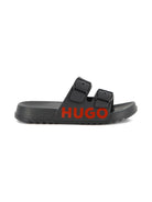 Sandali per bambino Hugo Kids neri con fibbia - Rubino Kids