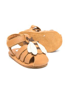 Sandali per neonata Donsje Duni Sky marrone con chiusura frontale con strappo - Rubino Kids