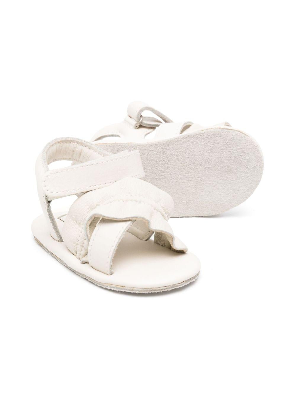Sandali per neonata Donsje Miene bianco con chiusura frontale a strappo - Rubino Kids