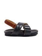 Sandali per neonato Bonpoint blu in pelle con chiusura a strappo - Rubino Kids