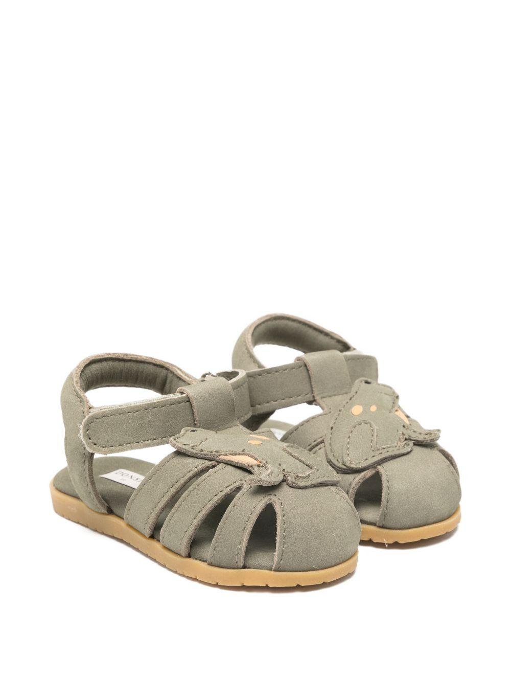 Sandali per neonato Donsje verde con applicazione rana - Rubino Kids