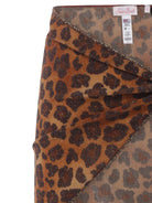 Sarong copricostume per bambina Mc2 Saint Barth Kids marrone leopardato con effetto lurex e design a portafoglio - Rubino Kids