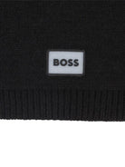 Scaldacollo per bambino Boss Kids nero con applicazione frontale con logo - Rubino Kids