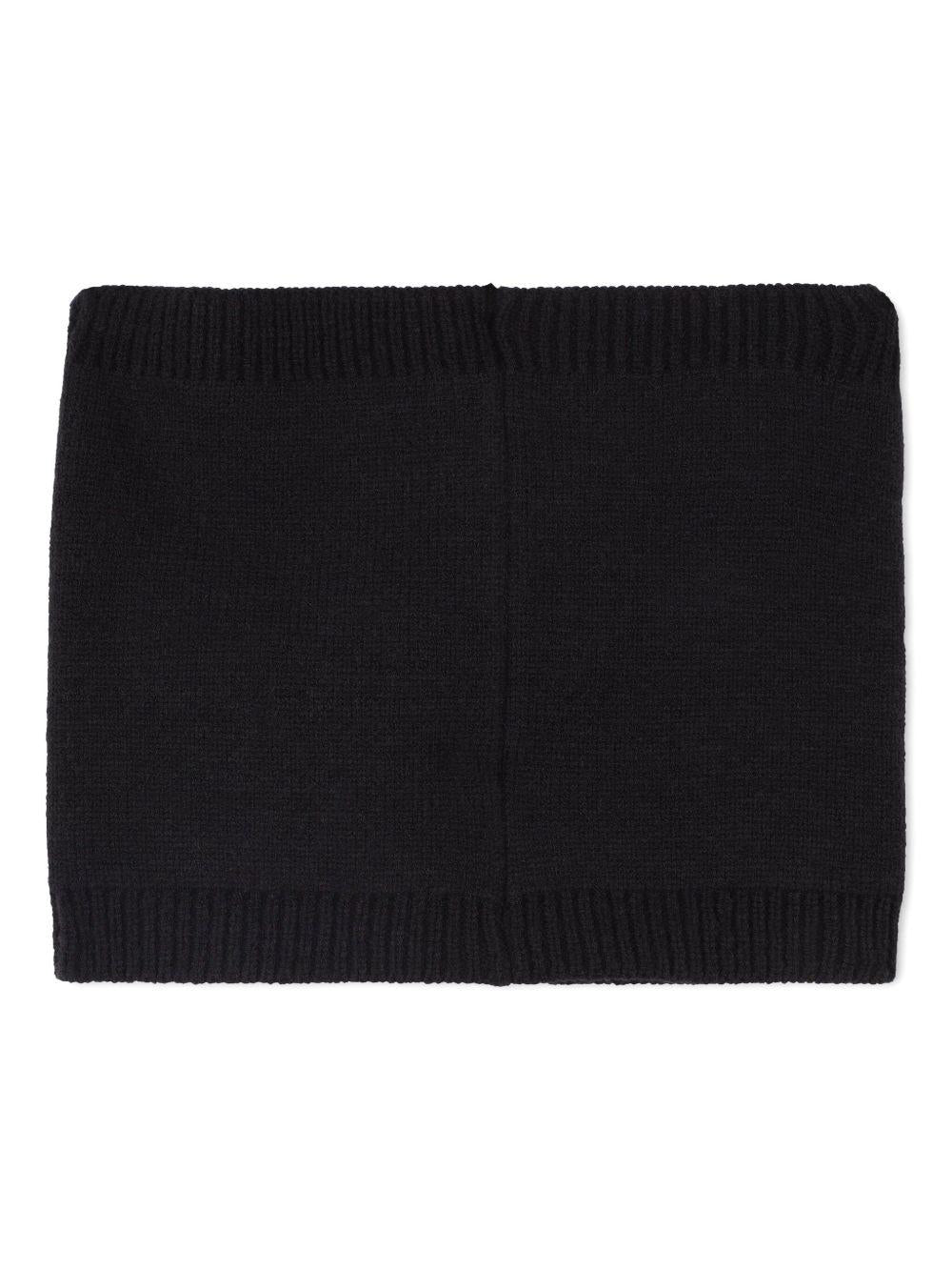 Scaldacollo per bambino Boss Kids nero con applicazione frontale con logo - Rubino Kids