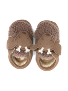 Scarpe da culla per neonati Donsje beige con applicazioni alce - Rubino Kids