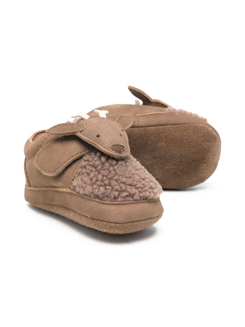 Scarpe da culla per neonati Donsje beige con applicazioni alce - Rubino Kids