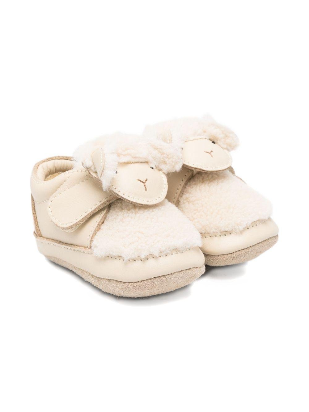 Scarpe da culla per neonati Donsje beige con muso di pecora - Rubino Kids