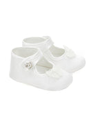 Scarpe per neonata Monnalisa bianche con chiusura a bottoni - Rubino Kids