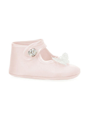 Monnalisa pink baby girl shoes with decorative details