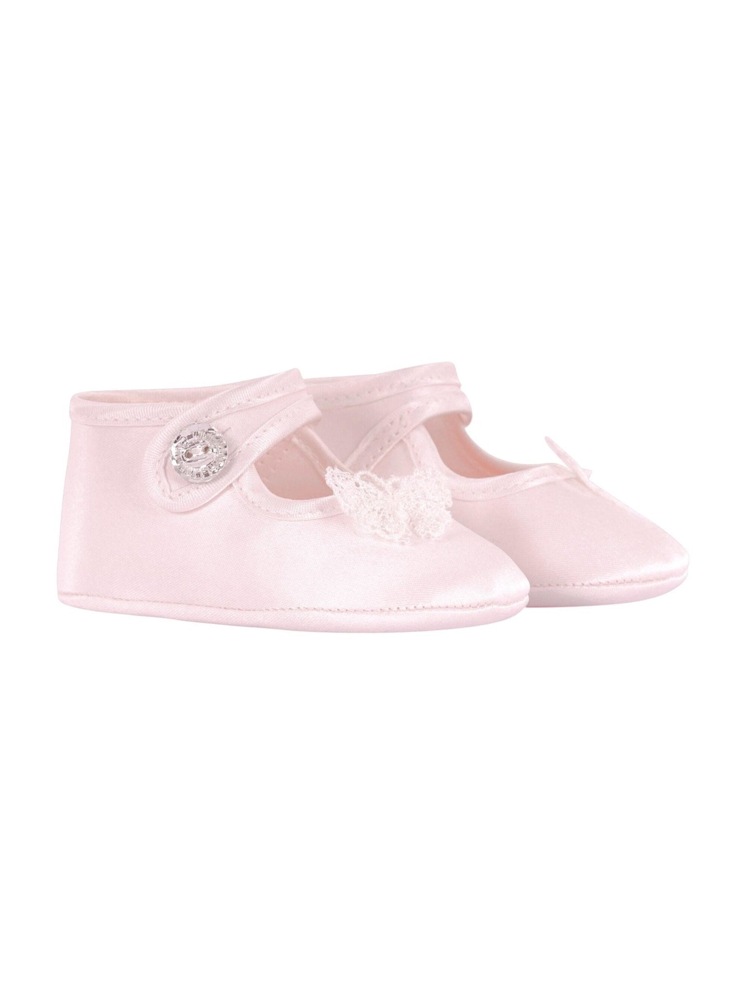 Scarpe per neonata Monnalisa rosa con dettagli decorativi - Rubino Kids