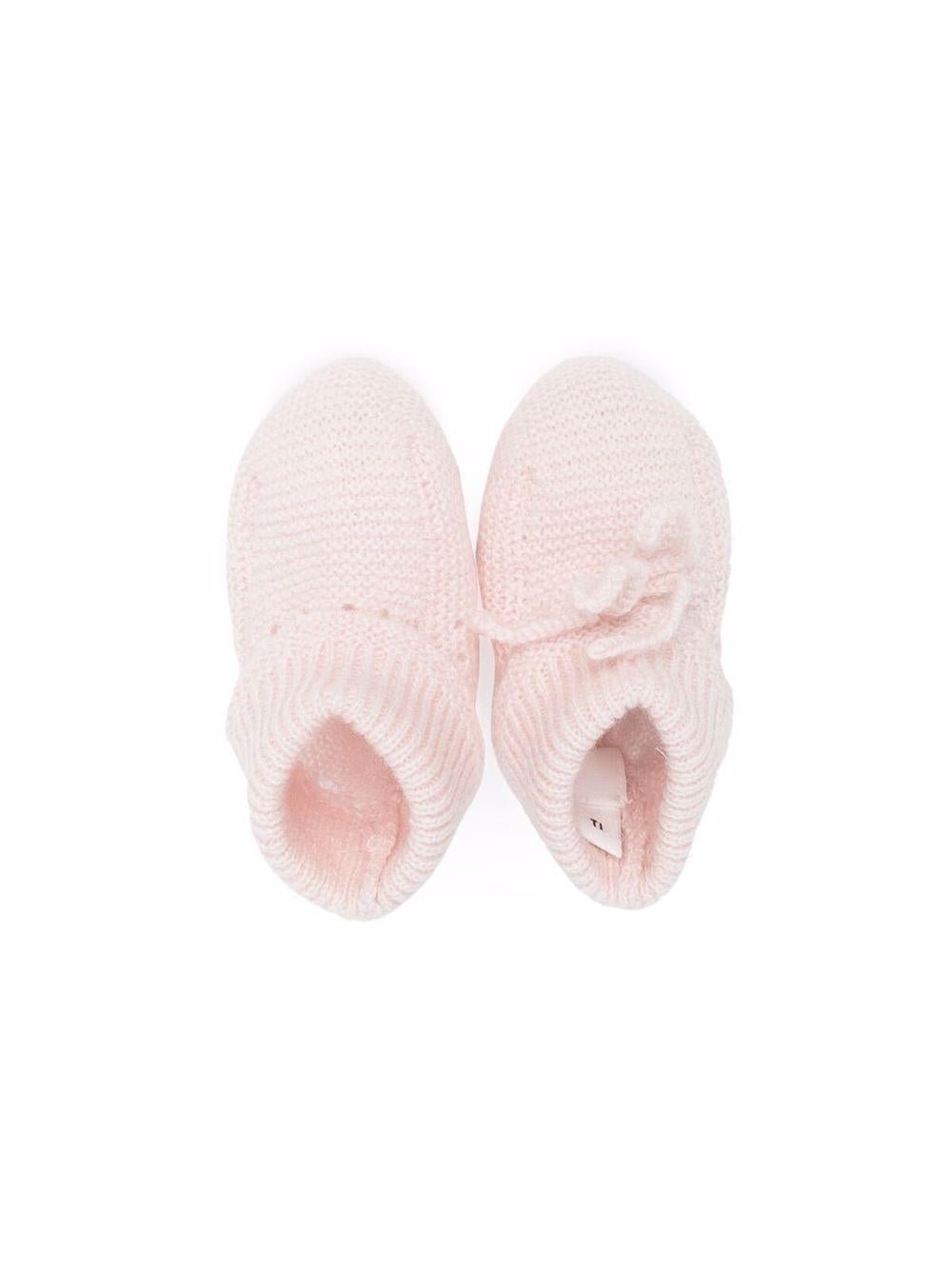 Scarpe primi passi per neonata Bonpoint rosa con fiocco - Rubino Kids