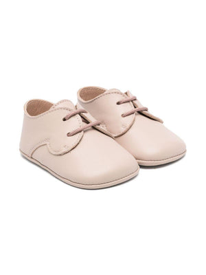 Eli1957 beige first steps shoes for newborns with leather insole and logo