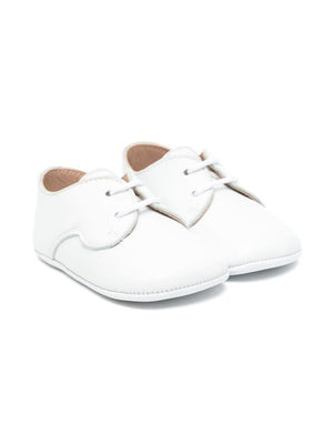 Eli1957 white first steps shoes for newborns with leather insole and logo