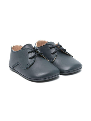 Eli1957 blue first steps shoes for newborns with leather insole and logo