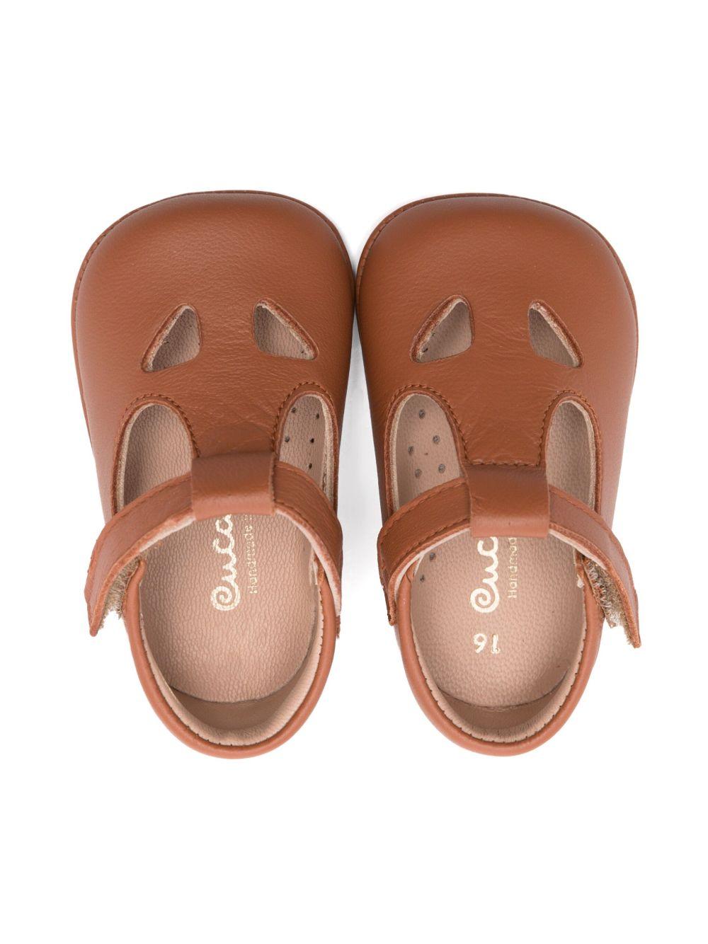 Scarpe primi passi per neonata Eli1957 marrone con soletta in pelle con logo - Rubino Kids