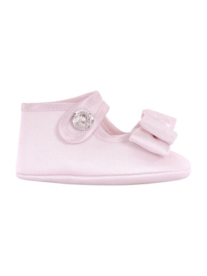 Scarpe primi passi per neonata Monnalisa rosa con dettaglio fiocco