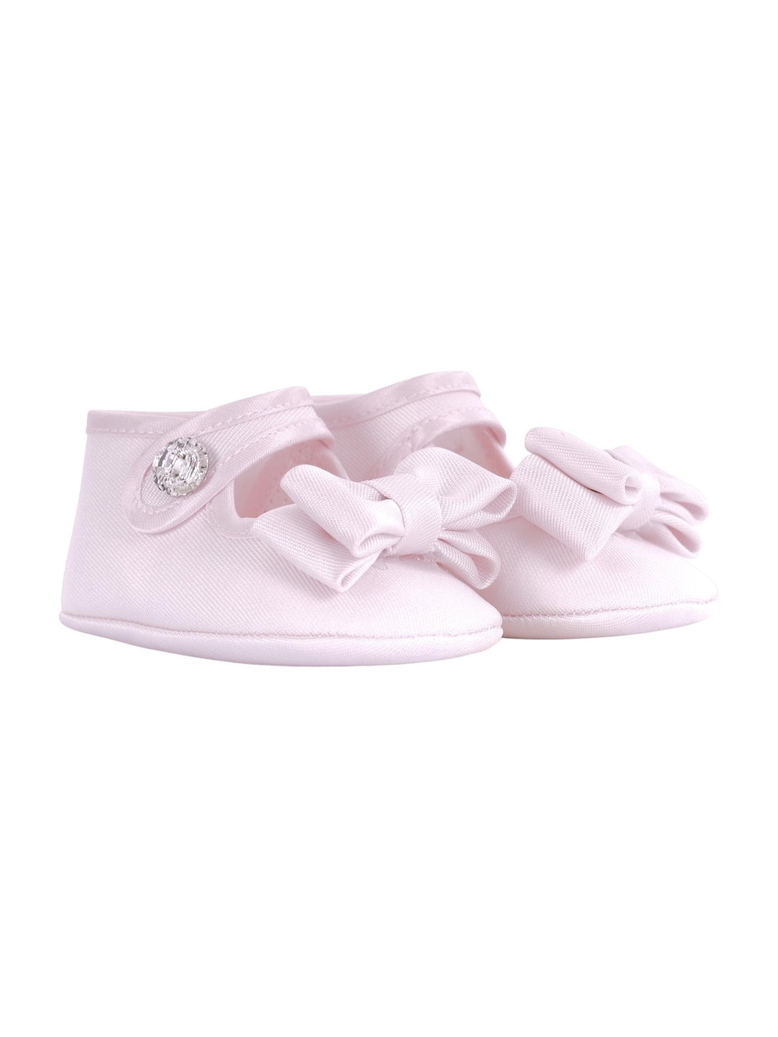 Scarpe primi passi per neonata Monnalisa rosa con dettaglio fiocco - Rubino Kids