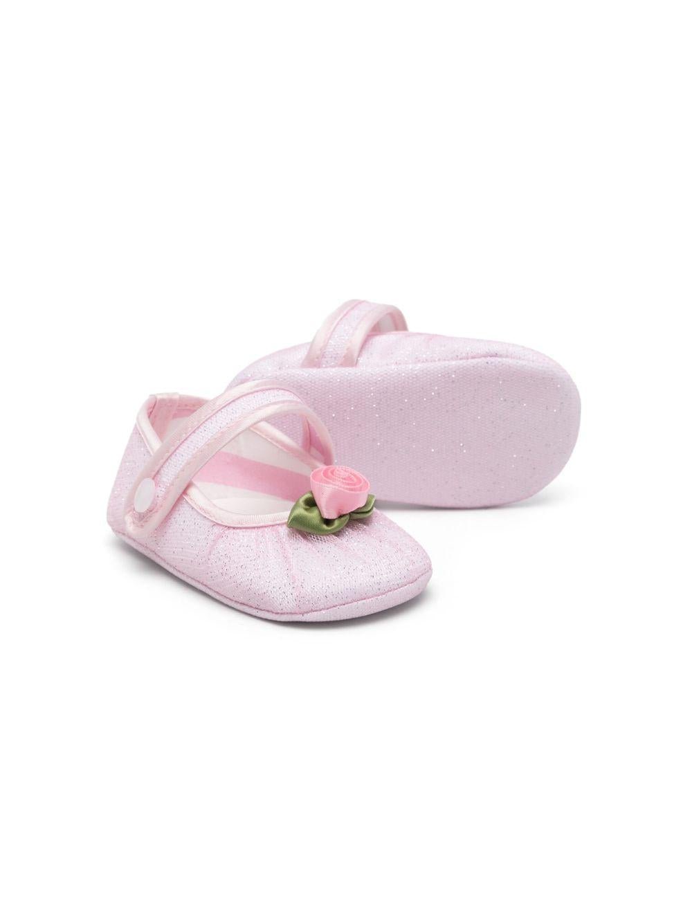 Scarpe primi passi per neonata Monnalisa rosa con fiore - Rubino Kids
