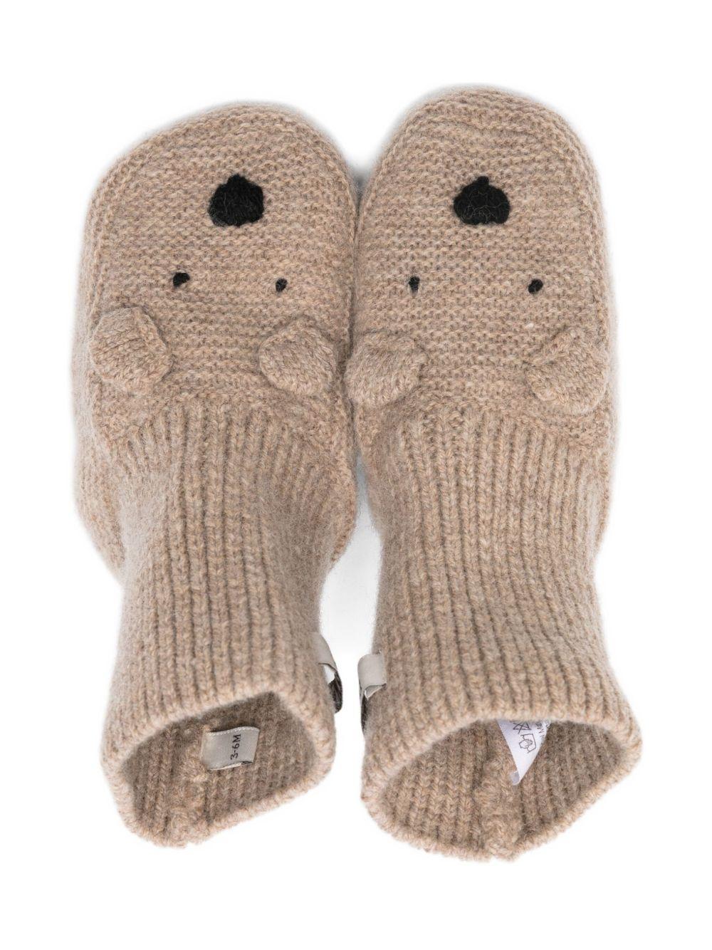 Scarpe primi passi per neonati Donsje beige con muso di orso - Rubino Kids