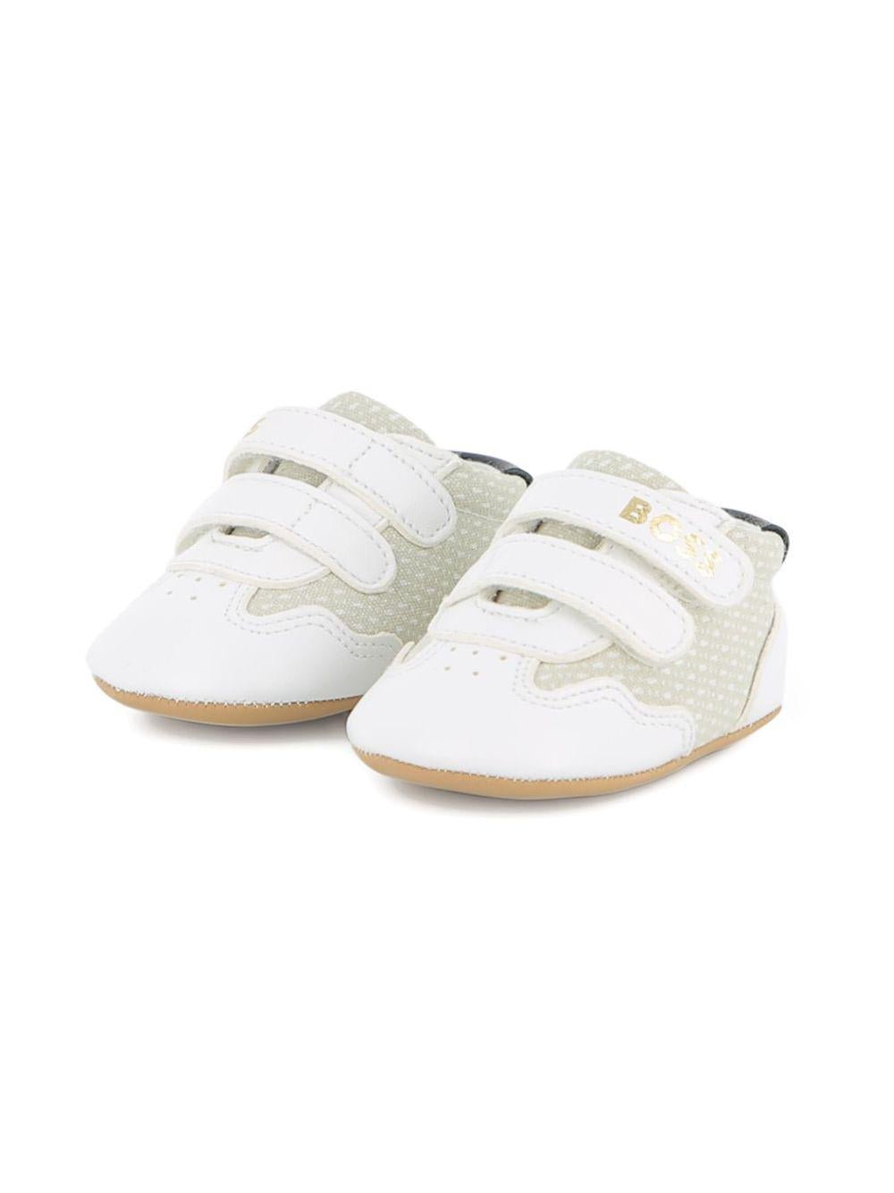 Scarpe primi passi per neonato Boss Kids bianco con motivo a pois - Rubino Kids