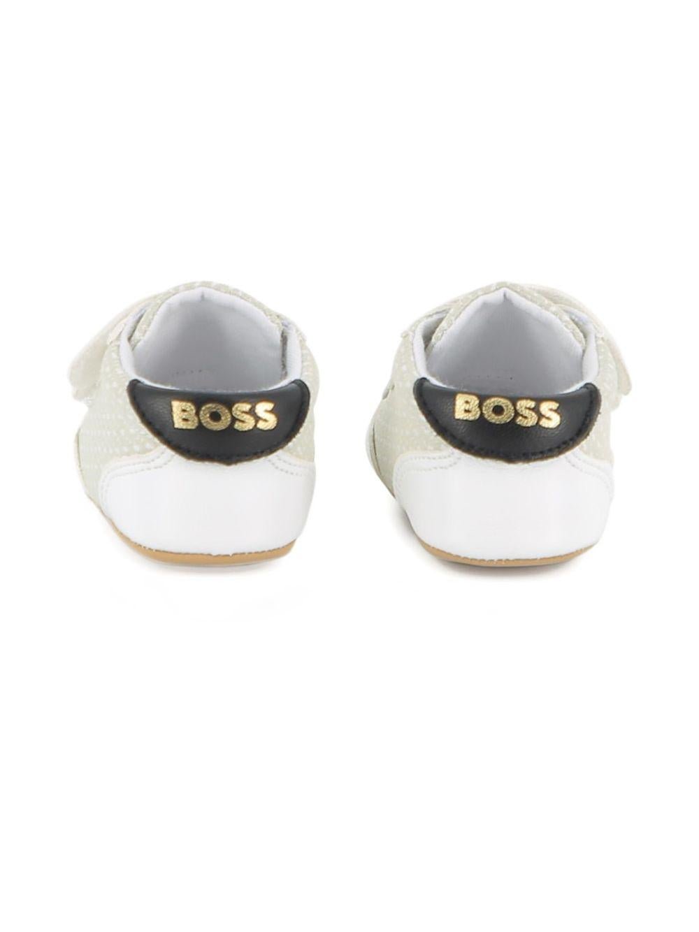Scarpe primi passi per neonato Boss Kids bianco con motivo a pois - Rubino Kids