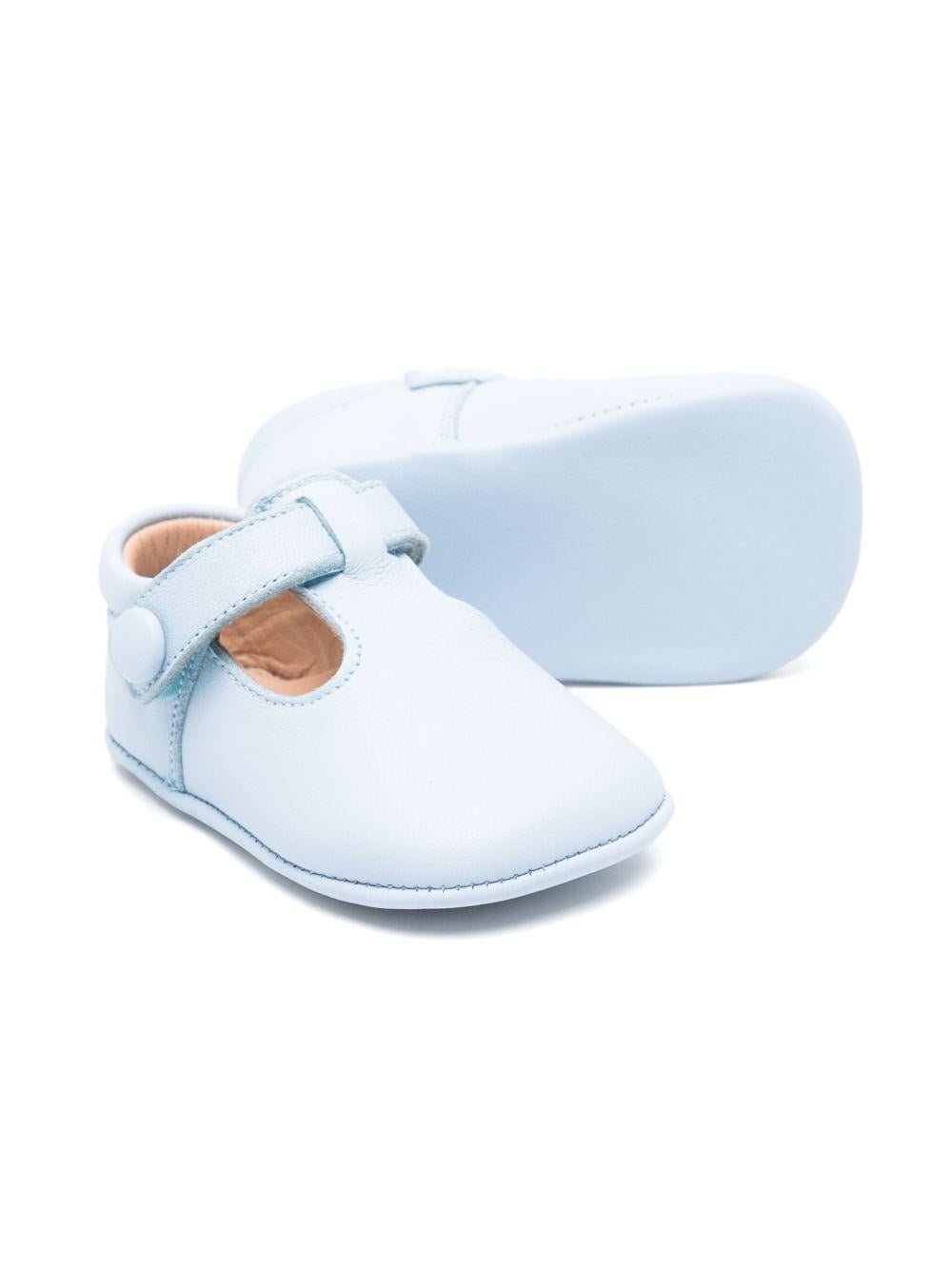 Scarpe primi passi per neonato eli1957 azzurro con soletta in pelle con logo - Rubino Kids