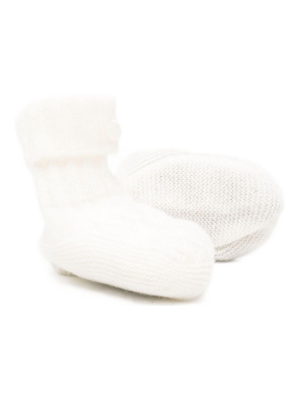 Scarpette prima passi per neonati Tartine Et Chocolat bianche con punta tonda - Rubino Kids