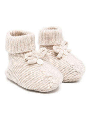 Scarpette primi passi per neonati Tartine Et Chocolat beige con decorazione fiocco