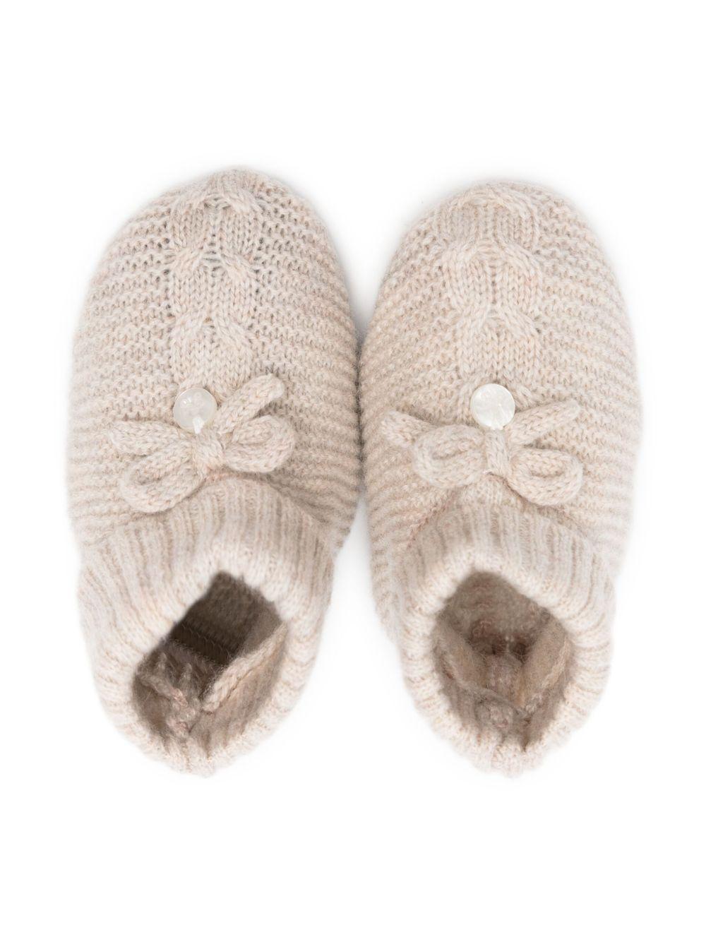 Scarpette primi passi per neonati Tartine Et Chocolat beige con decorazione fiocco - Rubino Kids