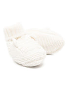 Scarpette primi passi per neonati Tartine Et Chocolat bianche con dettaglio pompon - Rubino Kids