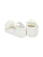 Scarpine per neonata Monnalisa bianco con decorazione a fiori - Rubino Kids