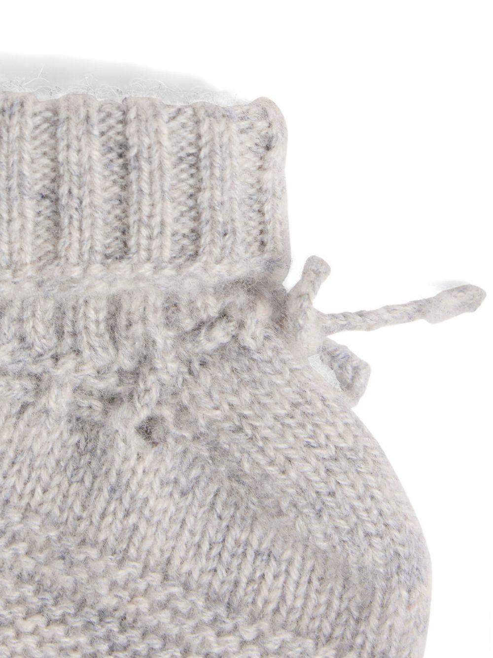 Scarpine per neonati Bonpoint grigio in maglia intrecciata - Rubino Kids