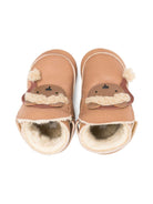 Scarpine per neonati Donsje beige con applicazione orso di Natale - Rubino Kids