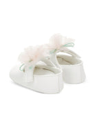 Scarpine primi passi per neonata Monnalisa bianche con applicazione a fiore - Rubino Kids