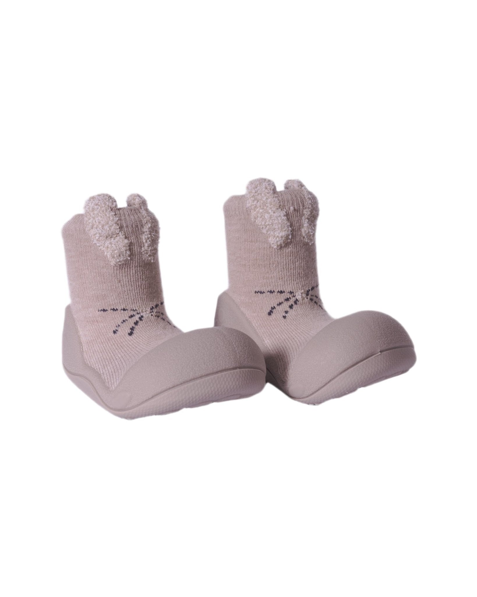Scarpine primi passi per neonati Attipas beige con applicazione orecchie coniglio - Rubino Kids