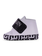 Scarpine primi passi per neonati Balmain Kids bianco e nere con cinturino con logo - Rubino Kids