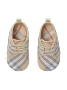 Scarpine primi passi per neonati Burberry Kids beige a quadri - Rubino Kids