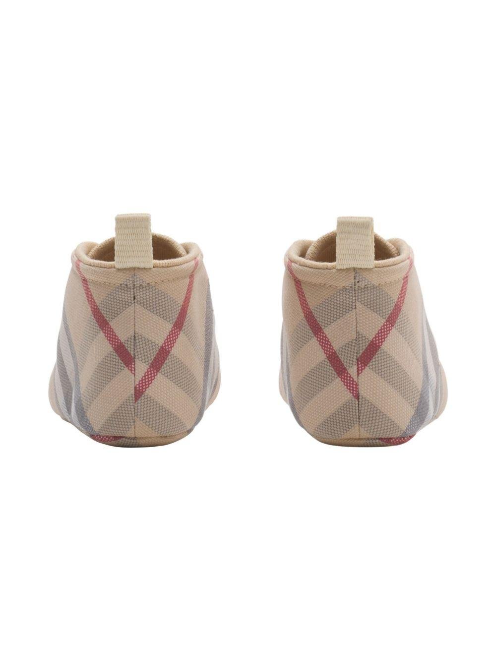 Scarpine primi passi per neonati Burberry Kids beige a quadri - Rubino Kids