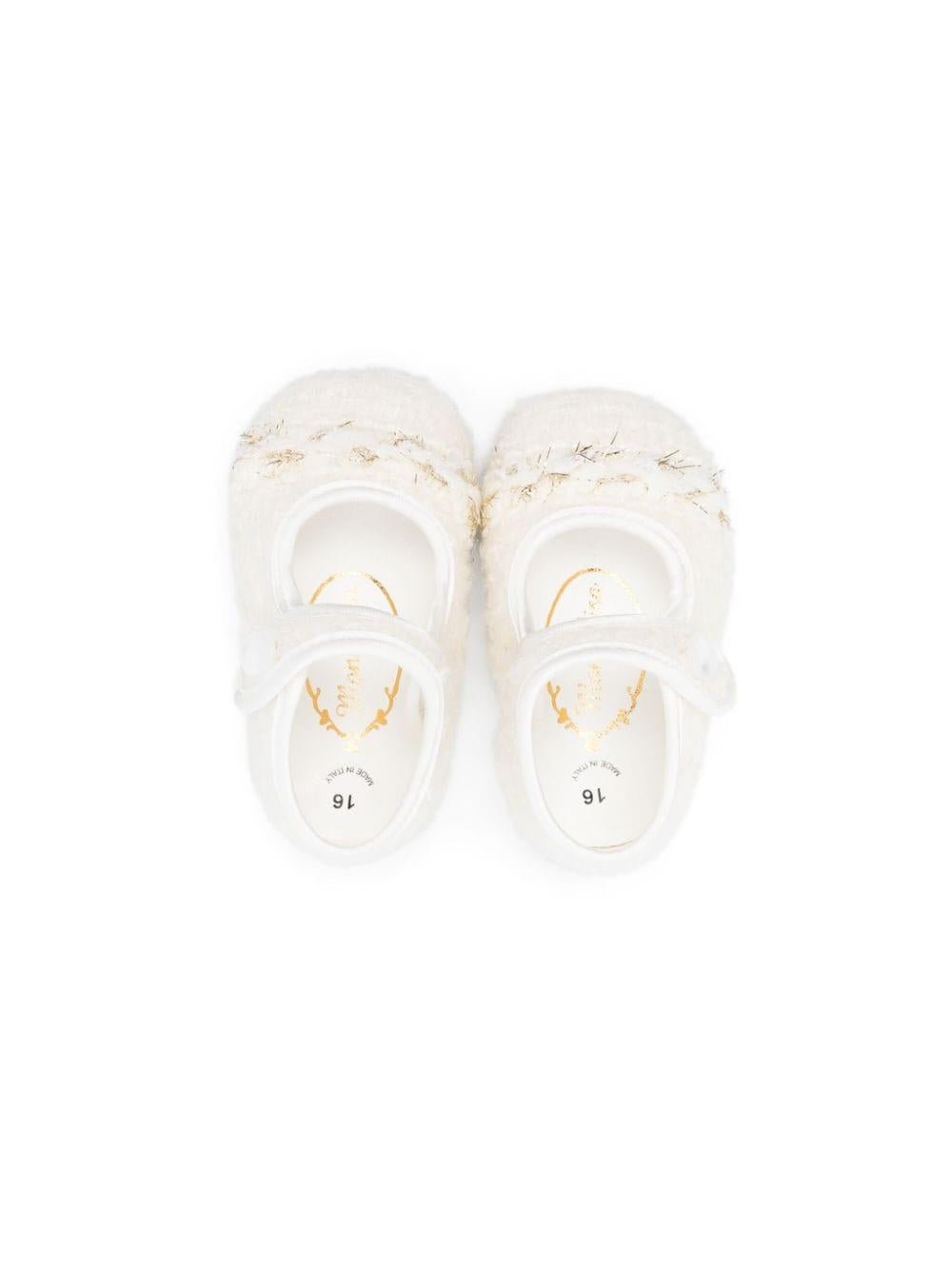 Scarpine primi passi per neonati Monnalisa bianche con pelliccia - Rubino Kids