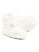 Scarpine primi passi per neonati Tartine Et Chocolat bianche con fiocco - Rubino Kids