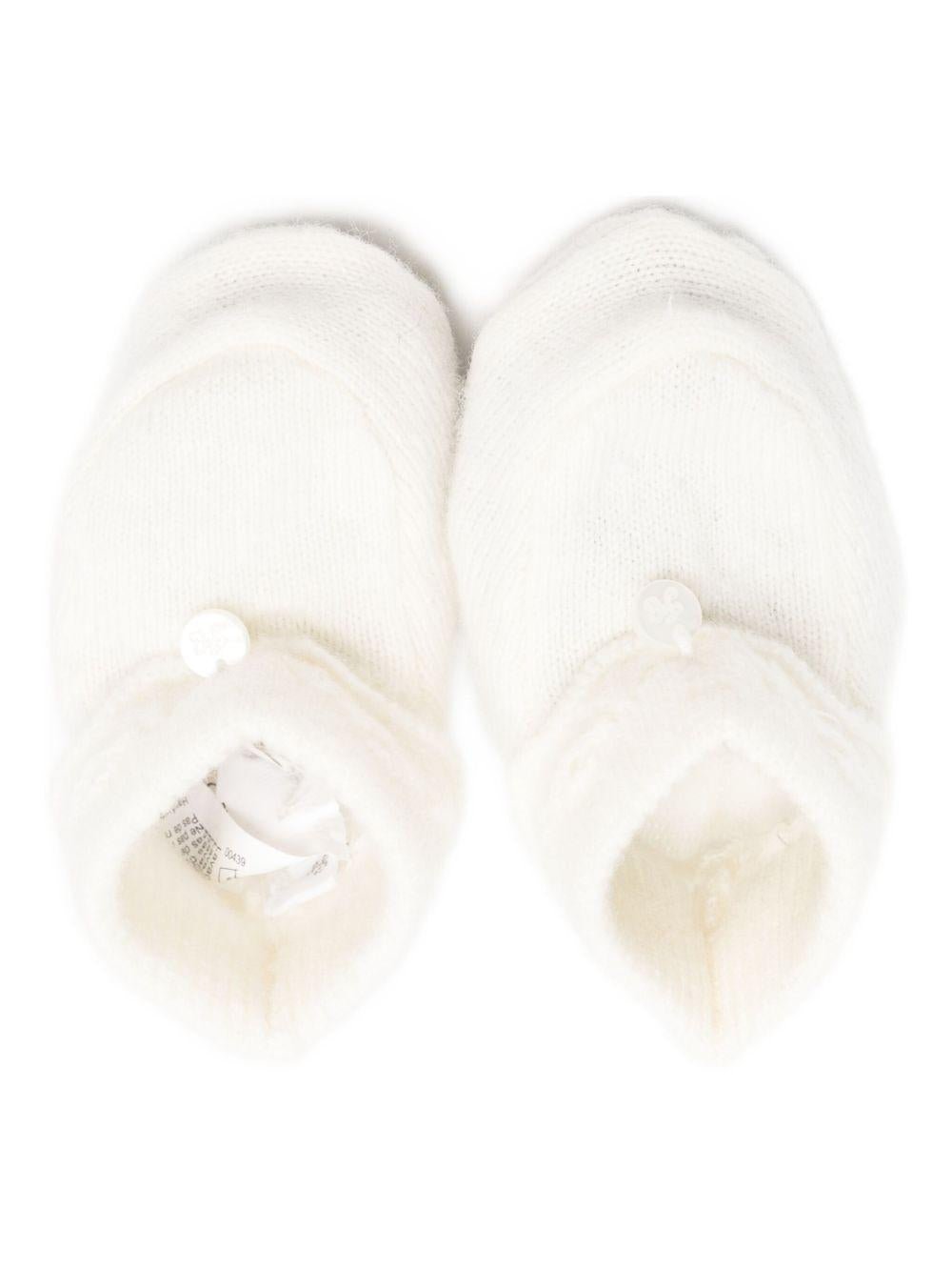 Scarpine primi passi per neonati Tartine Et Chocolat bianche con orli con ruches - Rubino Kids