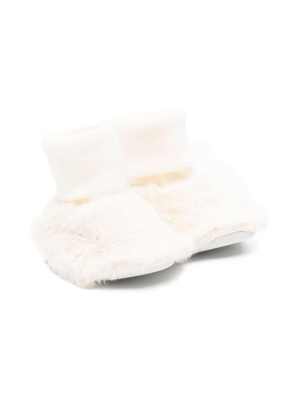 Scarpine primi passi per neonati Tartine Et Chocolat bianche con polsini a coste - Rubino Kids