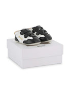Scarpine primi passi per neonato Boss Kids bianche e nere con design a inserti - Rubino Kids