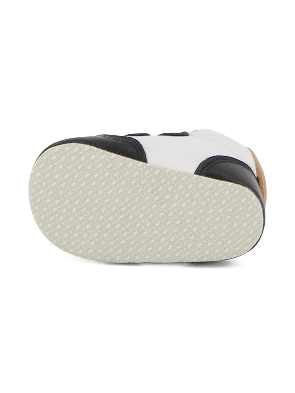 Scarpine primi passi per neonato Boss Kids bianche e nere con design a inserti - Rubino Kids