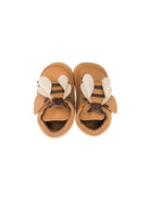 Scarpine primi passi per neonato Donsje marrone con chiusura a strappo - Rubino Kids