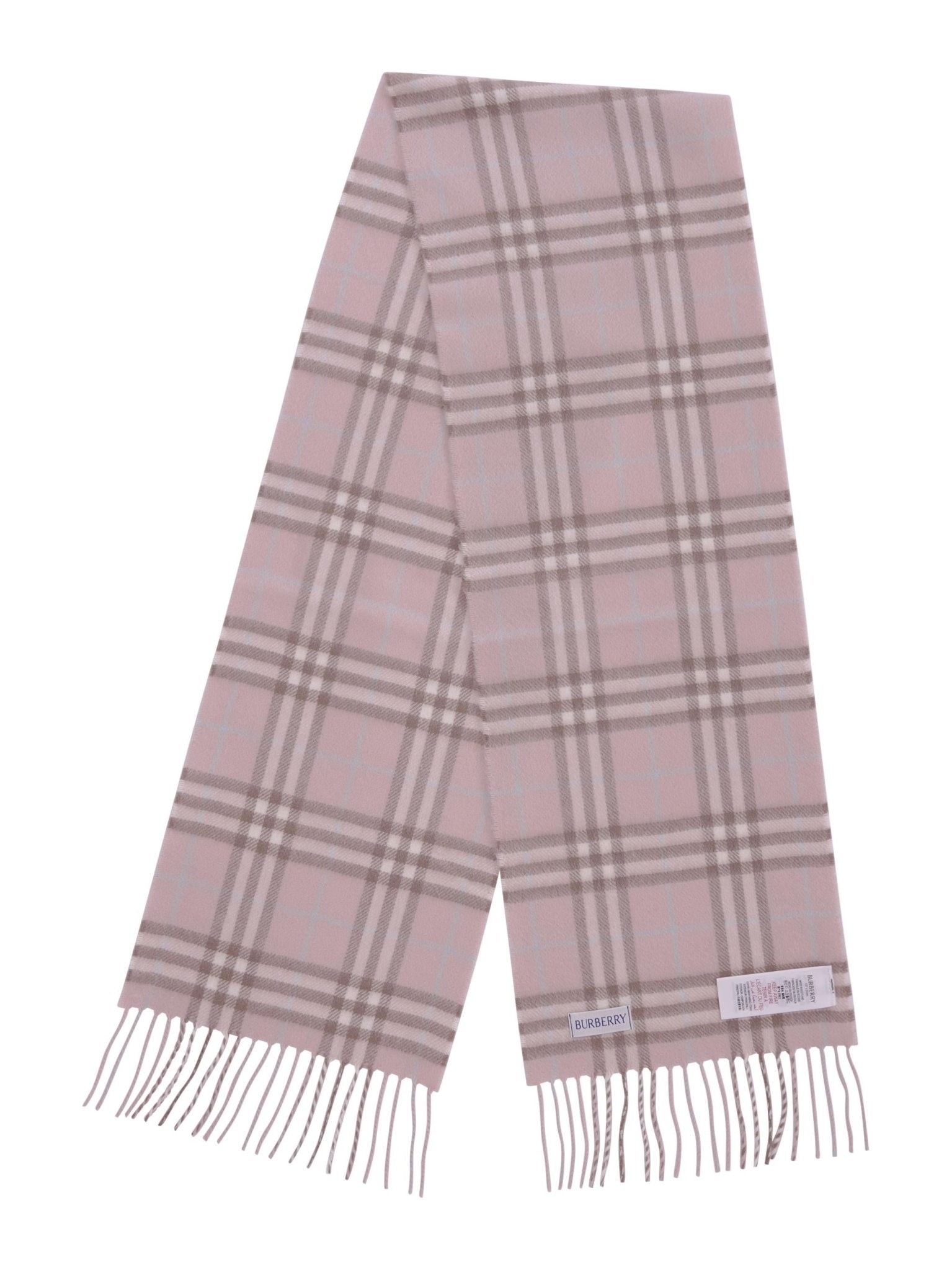 Sciarpa per bambina Burberry Kids rosa con frange - Rubino Kids
