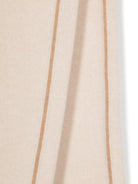 Sciarpa per bambina Fendi Kids beige con bordo a contrasto e logo - Rubino Kids