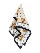 Sciarpa per bambina Monnalisa beige a pois con motivo cane - Rubino Kids