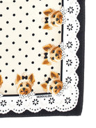 Sciarpa per bambina Monnalisa beige a pois con motivo cane - Rubino Kids